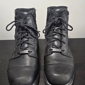 SOLD! Harley-Davidson Black Boots with Lace-Up Design and Sturdy Sole